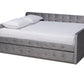 baxton studio jona modern and contemporary transitional grey velvet fabric upholstered and button tufted queen size daybed with trundle | Modish Furniture Store-2