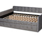 Baxton Studio Jona Modern and Contemporary Transitional Grey Velvet Fabric Upholstered and Button Tufted Full Size Daybed with Trundle | Daybeds | Modishstore - 8