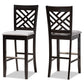 baxton studio jason modern and contemporary grey fabric upholstered and espresso brown finished wood 2 piece bar stool set | Modish Furniture Store-2