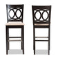 baxton studio carson modern and contemporary sand fabric upholstered and espresso brown finished wood 2 piece bar stool set | Modish Furniture Store-3