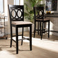 Baxton Studio Carson Modern and Contemporary Sand Fabric Upholstered and Espresso Brown Finished Wood 2-Piece Bar Stool Set | Modishstore | Bar Stools