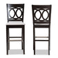 baxton studio carson modern and contemporary grey fabric upholstered and espresso brown finished wood 2 piece bar stool set | Modish Furniture Store-3