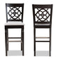 baxton studio alexandra modern and contemporary grey fabric upholstered and espresso brown finished wood 2 piece bar stool set | Modish Furniture Store-3