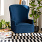 Baxton Studio Melissa Luxe and Glam Royal Blue Velvet Fabric Upholstered and Gold Finished Living Room Accent Chair | Modishstore | Accent Chairs