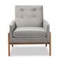 Baxton Studio Perris Mid-Century Modern Grey Velvet Wood Lounge Chair | Lounge Chairs | Modishstore - 8