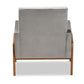 Baxton Studio Perris Mid-Century Modern Grey Velvet Wood Lounge Chair | Lounge Chairs | Modishstore - 6