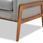 Baxton Studio Perris Mid-Century Modern Grey Velvet Wood Lounge Chair | Lounge Chairs | Modishstore - 4