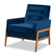 Baxton Studio Perris Mid-Century Modern Grey Velvet Wood Lounge Chair | Lounge Chairs | Modishstore - 9