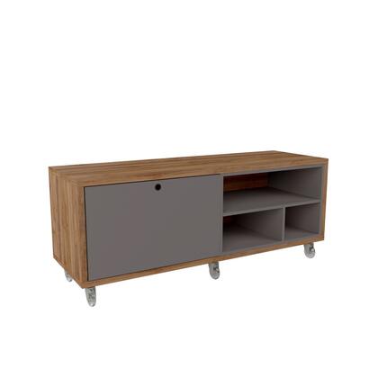 Manhattan Comfort Windsor 53.62 Modern Shoe Rack Bed Bench with Silicon Casters in Grey and Nature | TV Stands | Modishstore - 3