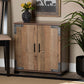 Baxton Studio Cyrille Modern and Contemporary Farmhouse Rustic Finished Wood 2-Door Shoe Cabinet | Modishstore | Cabinets