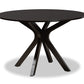baxton studio kenji modern and contemporary dark brown finished 48 inch wide round wood dining table | Modish Furniture Store-2