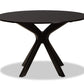 baxton studio kenji modern and contemporary dark brown finished 48 inch wide round wood dining table | Modish Furniture Store-3
