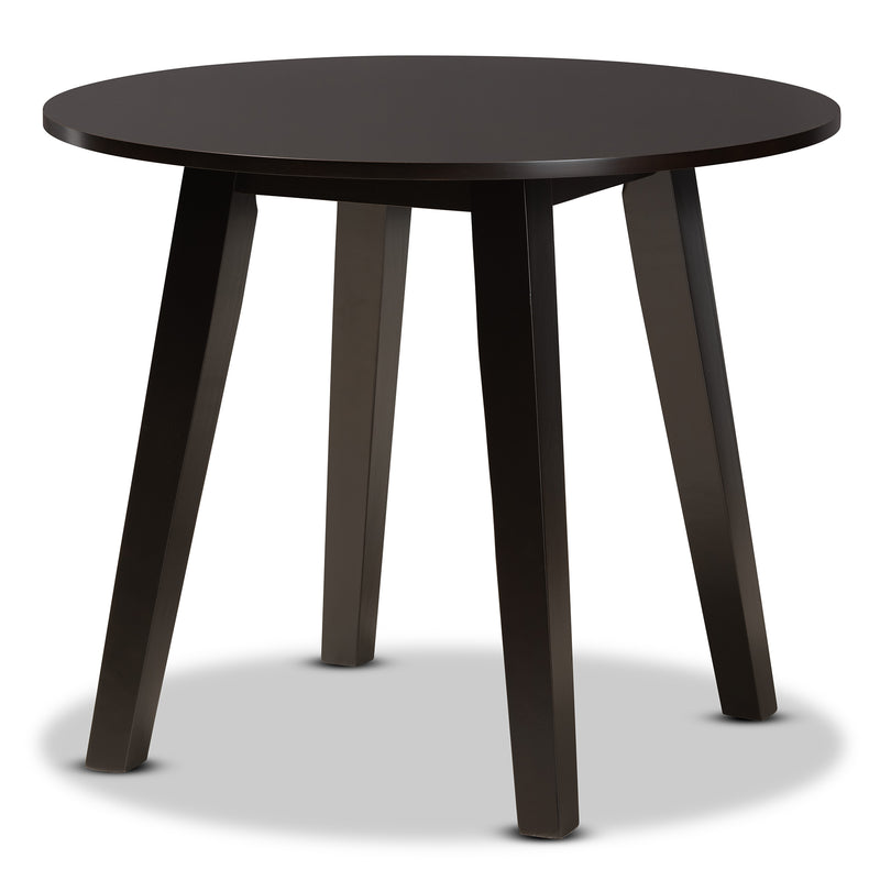 Baxton Studio Ela Modern and Contemporary Dark Brown Finished 35-Inch-Wide Round Wood Dining Table | Dining Tables | Modishstore