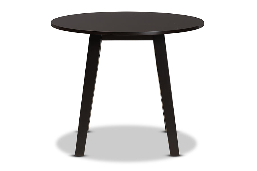 Baxton Studio Ela Modern and Contemporary Dark Brown Finished 35-Inch-Wide Round Wood Dining Table | Dining Tables | Modishstore - 6