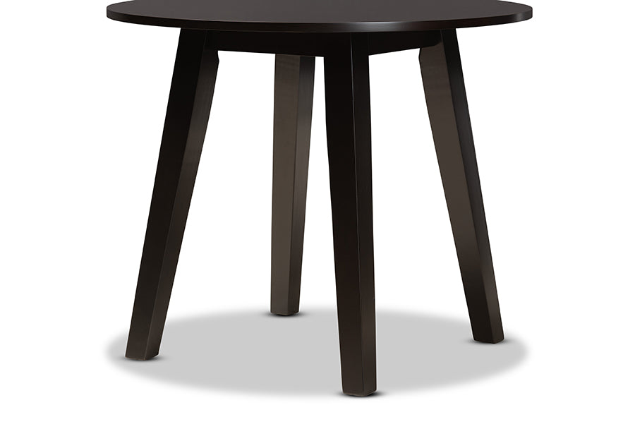 Baxton Studio Ela Modern and Contemporary Dark Brown Finished 35-Inch-Wide Round Wood Dining Table | Dining Tables | Modishstore - 5