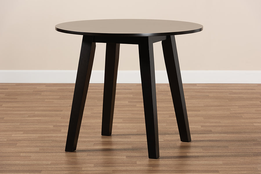 Baxton Studio Ela Modern and Contemporary Dark Brown Finished 35-Inch-Wide Round Wood Dining Table | Dining Tables | Modishstore - 3