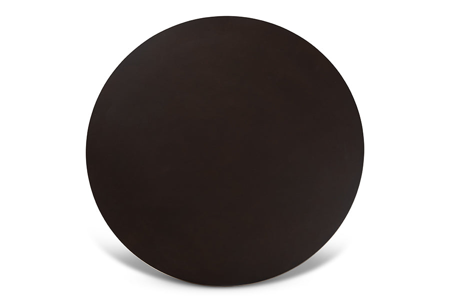 Baxton Studio Alayna Modern and Contemporary Dark Brown Finished 35-Inch-Wide Round Wood Dining Table | Dining Tables | Modishstore - 4