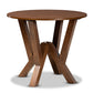 baxton studio irene modern and contemporary walnut brown finished 35 inch wide round wood dining table | Modish Furniture Store-2