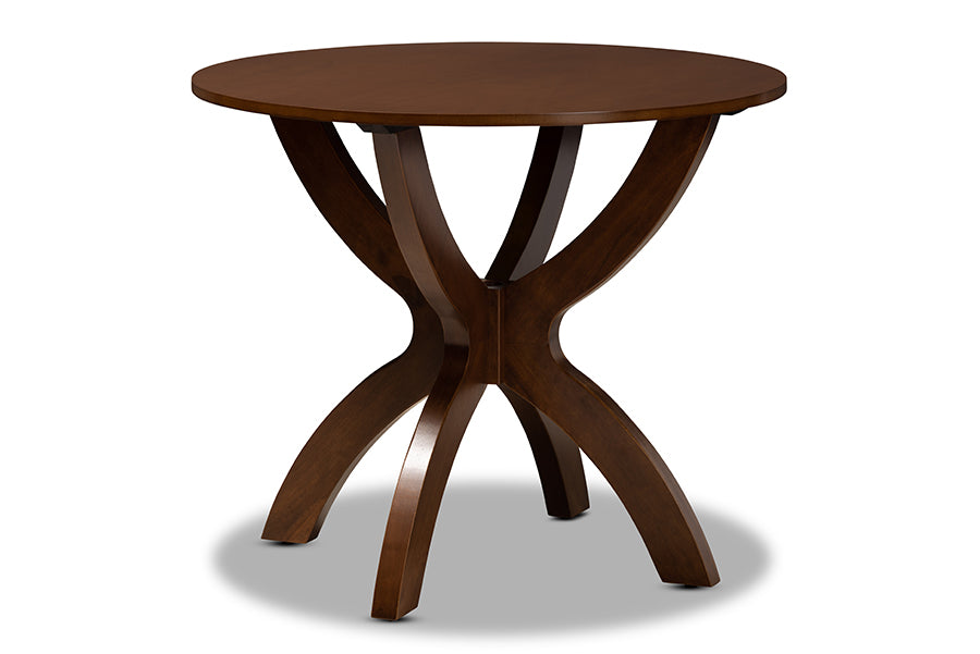 baxton studio tilde modern and contemporary walnut brown finished 35 inch wide round wood dining table | Modish Furniture Store-2