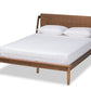 baxton studio sadler mid century modern ash walnut brown finished wood king size platform bed | Modish Furniture Store-2