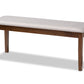 baxton studio teresa modern and contemporary transitional grey fabric upholstered and walnut brown finished wood dining bench | Modish Furniture Store-2