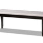baxton studio cornelie modern and contemporary transitional grey fabric upholstered and dark brown finished wood dining bench | Modish Furniture Store-2