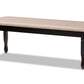 baxton studio corey modern and contemporary sand fabric upholstered and dark brown finished wood dining bench | Modish Furniture Store-2