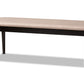 baxton studio giovanni modern and contemporary sand fabric upholstered and dark brown finished wood dining bench | Modish Furniture Store-2