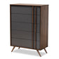 baxton studio naoki modern and contemporary two tone grey and walnut finished wood 5 drawer bedroom chest | Modish Furniture Store-2