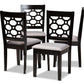 Baxton Studio Peter Modern and Contemporary Grey Fabric Upholstered and Dark Brown Finished Wood 4-Piece Dining Chair Set | Modishstore | Dining Chairs - 4