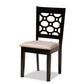Baxton Studio Peter Modern and Contemporary Sand Fabric Upholstered and Dark Brown Finished Wood 4-Piece Dining Chair Set | Modishstore | Dining Chairs - 4