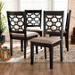 Baxton Studio Peter Modern and Contemporary Sand Fabric Upholstered and Dark Brown Finished Wood 4-Piece Dining Chair Set | Modishstore | Dining Chairs
