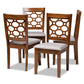 Baxton Studio Peter Modern and Contemporary Grey Fabric Upholstered and Walnut Brown Finished Wood 4-Piece Dining Chair Set | Modishstore | Dining Chairs - 4