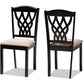 Baxton Studio Delilah Modern and Contemporary Sand Fabric Upholstered and Dark Brown Finished Wood 2-Piece Dining Chair Set | Modishstore | Dining Chairs - 4