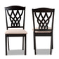 Baxton Studio Delilah Modern and Contemporary Sand Fabric Upholstered and Dark Brown Finished Wood 2-Piece Dining Chair Set | Modishstore | Dining Chairs - 3