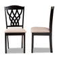 Baxton Studio Delilah Modern and Contemporary Sand Fabric Upholstered and Dark Brown Finished Wood 2-Piece Dining Chair Set | Modishstore | Dining Chairs - 2