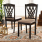 Baxton Studio Delilah Modern and Contemporary Sand Fabric Upholstered and Dark Brown Finished Wood 2-Piece Dining Chair Set | Modishstore | Dining Chairs