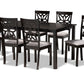 baxton studio dallas modern and contemporary grey fabric upholstered and dark brown finished wood 7 piece dining set | Modish Furniture Store-2