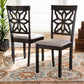 Baxton Studio Samwell Modern and Contemporary Grey Fabric Upholstered and Dark Brown Finished Wood 2-Piece Dining Chair Set | Modishstore | Dining Chairs