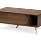 baxton studio edel mid century modern walnut brown and gold finished wood coffee table | Modish Furniture Store-2
