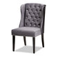 Baxton Studio Lamont Modern Contemporary Transitional Grey Velvet Fabric Upholstered and Dark Brown Finished Wood Wingback Dining Chair | Modishstore | Dining Chairs - 4