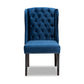 Baxton Studio Lamont Modern Contemporary Transitional Navy Blue Velvet Fabric Upholstered and Dark Brown Finished Wood Wingback Dining Chair | Modishstore | Dining Chairs - 3