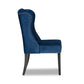 Baxton Studio Lamont Modern Contemporary Transitional Navy Blue Velvet Fabric Upholstered and Dark Brown Finished Wood Wingback Dining Chair | Modishstore | Dining Chairs - 2