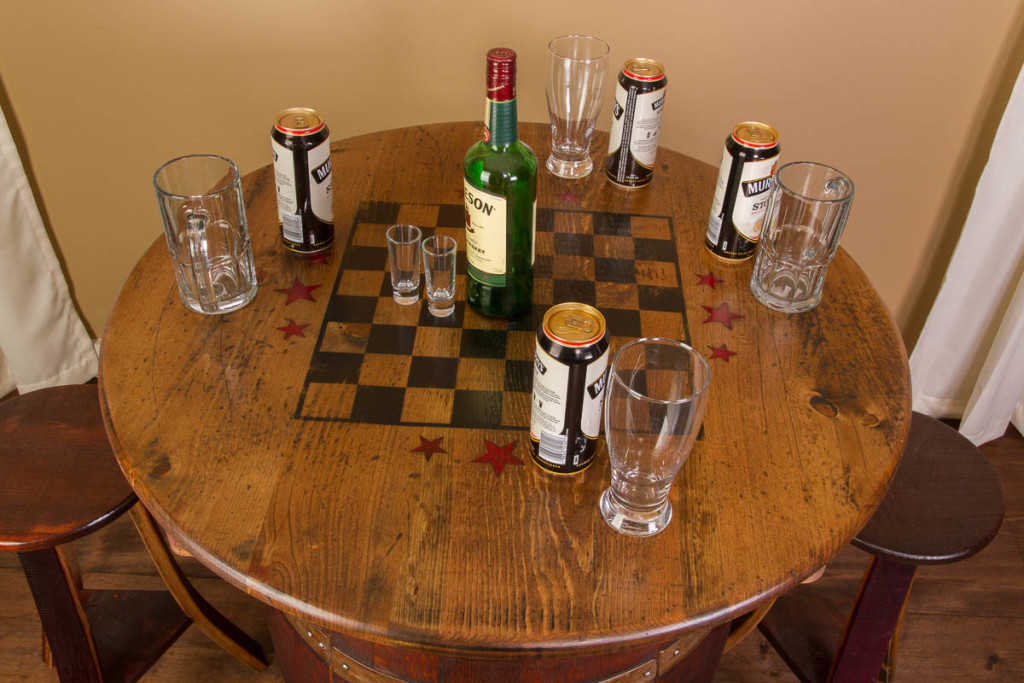 Napa East Whiskey Barrel Game Table Set