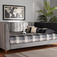 Baxton Studio Oksana Modern Contemporary Glam and Luxe Light Grey Velvet Fabric Upholstered and Gold Finished Full Size Daybed | Modishstore | Beds