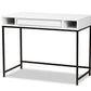 baxton studio cargan modern and contemporary white finished wood and black metal 1 drawer desk | Modish Furniture Store-2