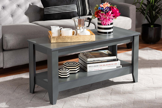 Baxton Studio Elada Modern and Contemporary Grey Finished Wood Coffee Table | Modishstore | Coffee Tables
