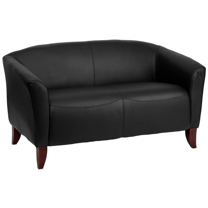 Hercules Imperial Series Black Leathersoft Loveseat By Flash Furniture | Loveseats | Modishstore - 1