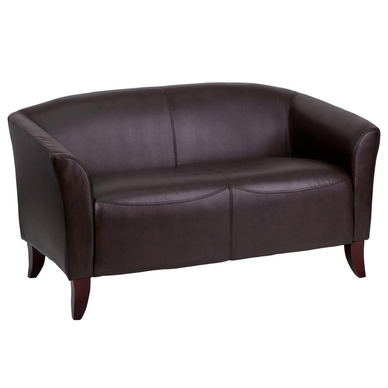 Hercules Imperial Series Brown Leathersoft Loveseat By Flash Furniture | Loveseats | Modishstore - 1