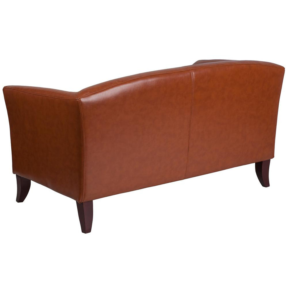 Hercules Imperial Series Cognac Leathersoft Loveseat By Flash Furniture | Loveseats | Modishstore - 2